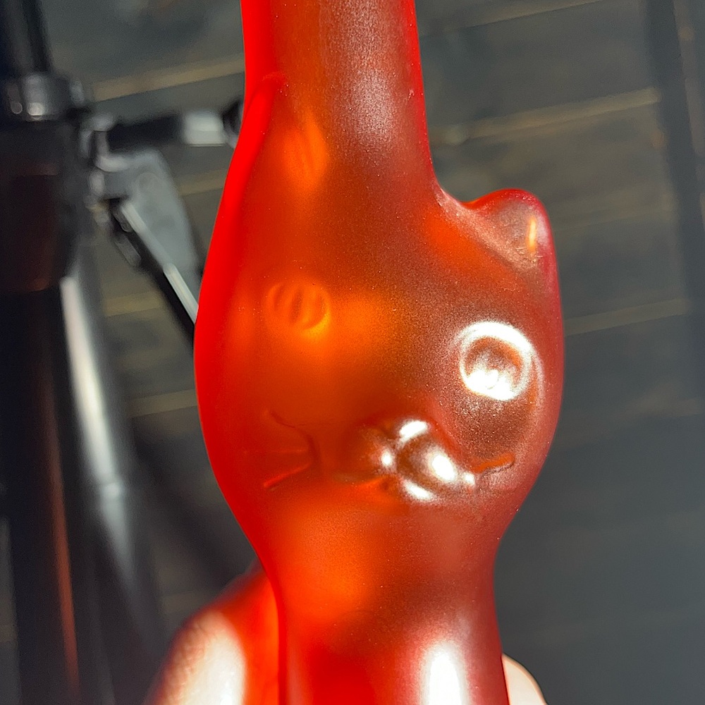 Vintage Satin Orange Bottle Shaped Like Cat